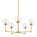 Contract furniture - 5-Light Clear Glass Chandelier - www.oroatrade.com