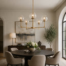 Contract furniture - 5-Light Clear Glass Chandelier - www.oroatrade.com