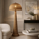 Hospitality furniture - Natural Rattan Dome Floor Lamp - www.oroatrade.com