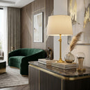 Modern European furniture - Iron Base Linen Table Lamp - www.oroatrade.com