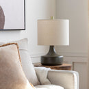 Modern European furniture - Drum Linen Ceramic Table Lamp - www.oroatrade.com