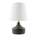 Contract furniture - White Jute Ceramic Table Lamp - www.oroatrade.com
