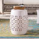 Modern European furniture - Openwork Ceramic Garden Stool - www.oroatrade.com