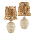 Hospitality furniture - Cement Woven Seagrass Table Lamps (2) - www.oroatrade.com