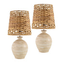 Hospitality furniture - Cement Woven Seagrass Table Lamps (2) - www.oroatrade.com