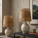 Hospitality furniture - Cement Woven Seagrass Table Lamps (2) - www.oroatrade.com