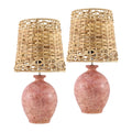 Hospitality furniture - Cement Woven Seagrass Table Lamps (2) - www.oroatrade.com
