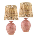 Hospitality furniture - Cement Woven Seagrass Table Lamps (2) - www.oroatrade.com
