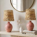 Hospitality furniture - Cement Woven Seagrass Table Lamps (2) - www.oroatrade.com