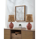 Hospitality furniture - Cement Woven Seagrass Table Lamps (2) - www.oroatrade.com