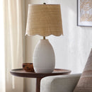 Hospitality furniture - Scalloped Beige Jute Table Lamp - www.oroatrade.com