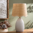 Hospitality furniture - Scalloped Beige Jute Table Lamp - www.oroatrade.com