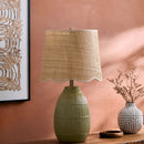 Hospitality furniture - Scalloped Beige Jute Table Lamp - www.oroatrade.com