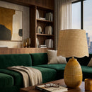 Hospitality furniture - Scalloped Beige Jute Table Lamp - www.oroatrade.com