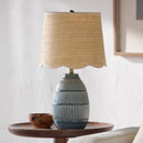 Hospitality furniture - Scalloped Beige Jute Table Lamp - www.oroatrade.com