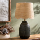 Hospitality furniture - Scalloped Beige Jute Table Lamp - www.oroatrade.com