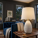 Hospitality furniture - Scalloped Linen Ceramic Table Lamp - www.oroatrade.com