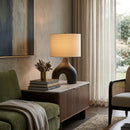 Contract furniture - Cotton Shade Arched Table Lamp - www.oroatrade.com