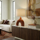 Contract furniture - Cotton Shade Arched Table Lamp - www.oroatrade.com