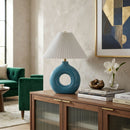 Hospitality furniture - Pleated White Fabric Table Lamp - www.oroatrade.com