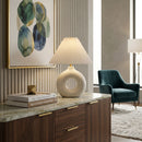Hospitality furniture - Pleated White Fabric Table Lamp - www.oroatrade.com