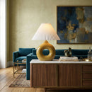 Hospitality furniture - Pleated White Fabric Table Lamp - www.oroatrade.com