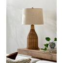 Hospitality furniture - White Cotton Rattan Table Lamp - www.oroatrade.com