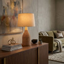 Hospitality furniture - White Cotton Rattan Table Lamp - www.oroatrade.com