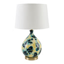 Contract furniture - Blue Floral Glass Table Lamp - www.oroatrade.com