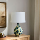 Contract furniture - Blue Floral Glass Table Lamp - www.oroatrade.com