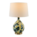 Contract furniture - Blue Floral Glass Table Lamp - www.oroatrade.com