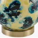 Contract furniture - Blue Floral Glass Table Lamp - www.oroatrade.com
