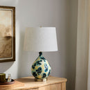 Contract furniture - Blue Floral Glass Table Lamp - www.oroatrade.com