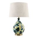 Contract furniture - Blue Floral Glass Table Lamp - www.oroatrade.com