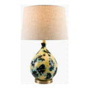 Contract furniture - Blue Floral Glass Table Lamp - www.oroatrade.com