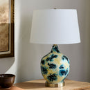 Contract furniture - Painted Blue Glass Table Lamp - www.oroatrade.com
