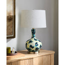 Contract furniture - Painted Blue Glass Table Lamp - www.oroatrade.com