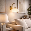 Hospitality furniture - White Glass Accent Wall Lamp - www.oroatrade.com