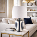Contract furniture - Lined Ceramic Accent Table Lamp - www.oroatrade.com