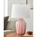 Contract furniture - Lined Ceramic Accent Table Lamp - www.oroatrade.com
