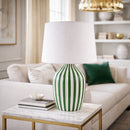 Contract furniture - Lined Ceramic Accent Table Lamp - www.oroatrade.com