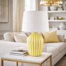 Contract furniture - Lined Ceramic Accent Table Lamp - www.oroatrade.com