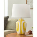 Contract furniture - Lined Ceramic Accent Table Lamp - www.oroatrade.com
