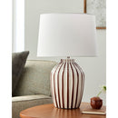 Contract furniture - Lined Ceramic Accent Table Lamp - www.oroatrade.com
