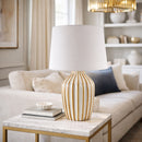 Contract furniture - Lined Ceramic Accent Table Lamp - www.oroatrade.com