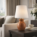 Hospitality furniture - White Cotton Ceramic Table Lamp - www.oroatrade.com