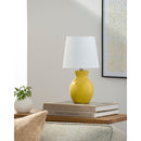 Hospitality furniture - White Cotton Ceramic Table Lamp - www.oroatrade.com