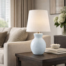 Hospitality furniture - White Cotton Ceramic Table Lamp - www.oroatrade.com