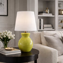 Hospitality furniture - White Cotton Ceramic Table Lamp - www.oroatrade.com