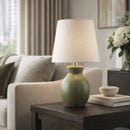 Hospitality furniture - White Cotton Ceramic Table Lamp - www.oroatrade.com